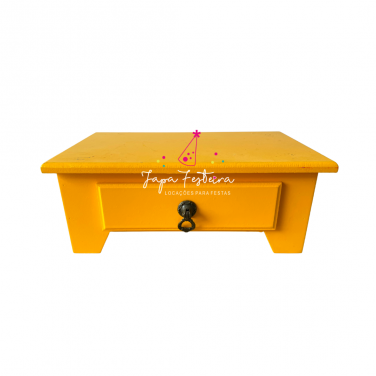 Mini Gaveteiro MDF 1 Gaveta Amarelo Locação SP