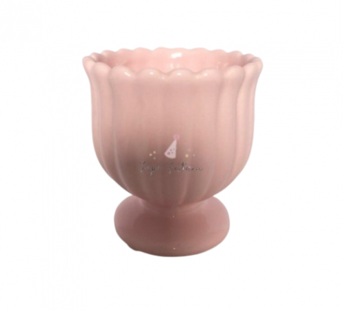 Vaso Cerâmica Tulipa P Rosa Bebê Locação SP, Imagem 1