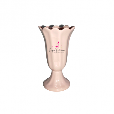 Vaso Cerâmica Tulipa G Rosa Bebê Locação SP