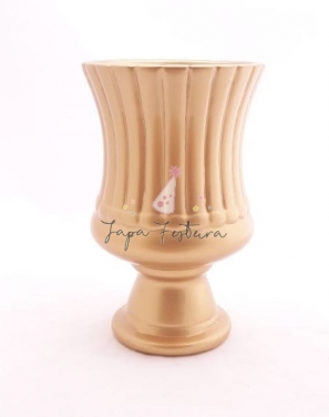 Vaso Cerâmica Dourado G Locação SP