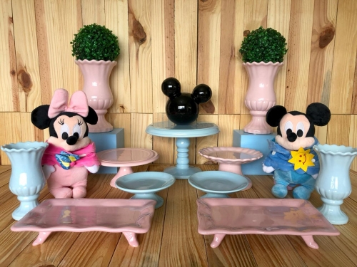 Kit Festa Chá Revelação Mickey e Minnie Baby Locação SP