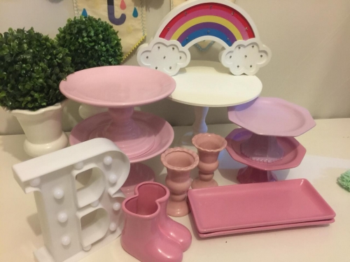 Kit Festa Arco Iris e Nuvem Rosa Menina Chuva de Amor Locação SP, Imagem 3