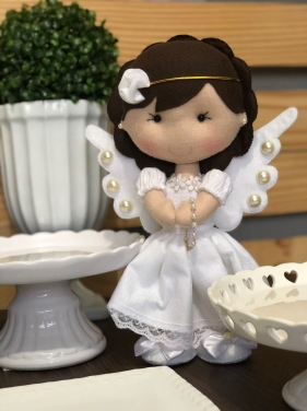Kit Festa Batizado Branco Menina Locação SP, Imagem 2