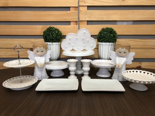 Kit Festa Batizado Branco Menino Locação SP, Imagem 1