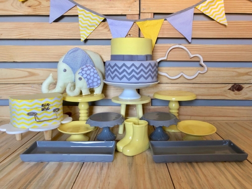 Kit Festa Elefante Chevron Amarelo Locação SP, Imagem 1
