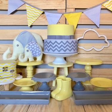 Kit Festa Elefante Chevron Amarelo Locação SP, Imagem 2