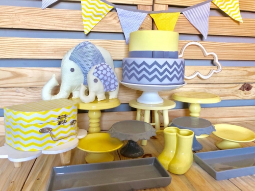 Kit Festa Elefante Chevron Amarelo Locação SP, Imagem 3