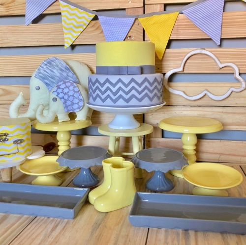 Kit Festa Elefante Chevron Amarelo Locação SP, Imagem 4