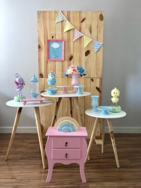 Kit Festa Mini Table Galinha Pintadinha Candy Color Biscuit Locação SP, Imagem 1