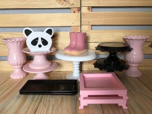 Kit Festa Panda Preto e Rosa Locação SP