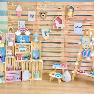 Kit Painel Pallet e Estante Decorativa Locação SP, Imagem 1